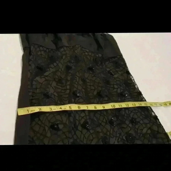 Vintage La Perla Black Silk Dress Sheer Lace Top Beaded Marvel Nighty Slip sz S - Picture 6 of 11
